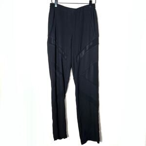 BCBGMAXAZRIA black straight leg with mesh panels dress pants size XS B178